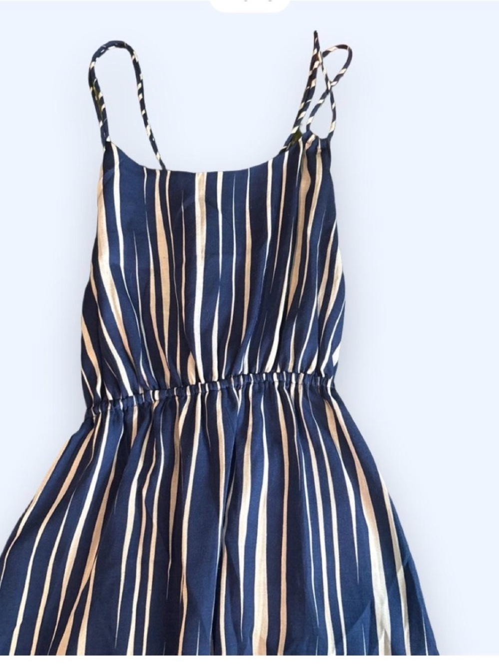 Banana Republic Navy and Cream Striped Maxi Dress